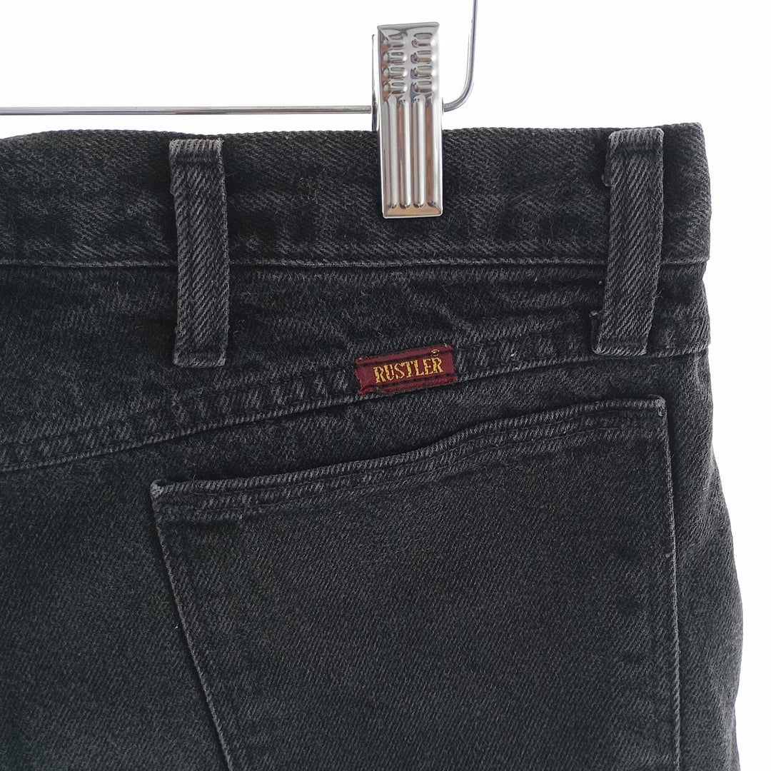 Rustler Black Denim Straight Denim Pants for Men, W34 equivalent unclear black type Vintage Second Hand