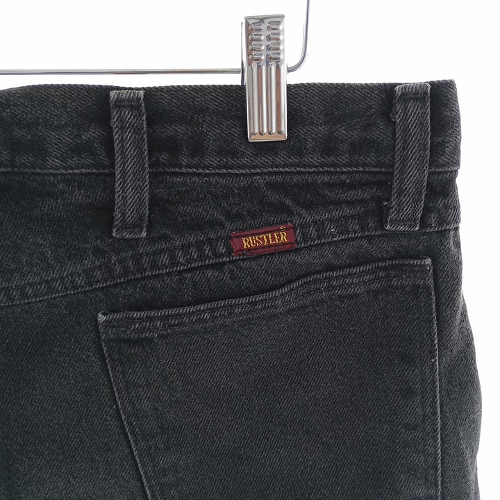Rustler Black Denim Straight Denim Pants for Men, W34 equivalent unclear black type Vintage Second Hand