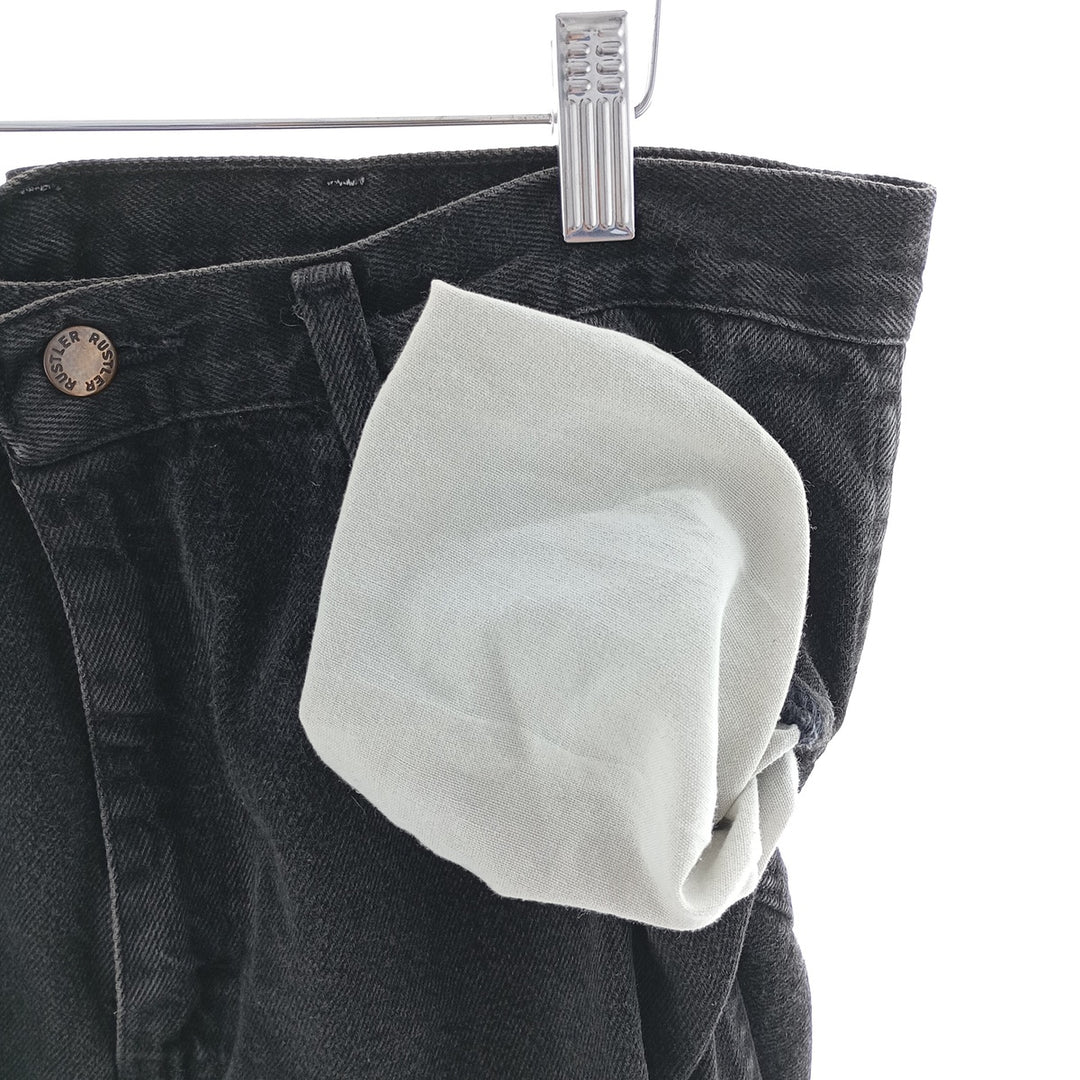 Rustler Black Denim Straight Denim Pants for Men, W34 equivalent unclear black type Vintage Second Hand