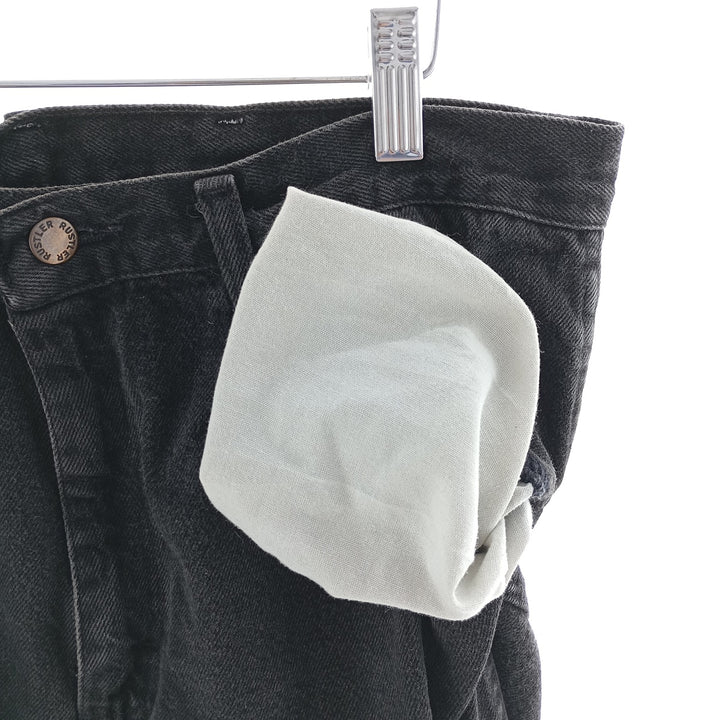 Rustler Black Denim Straight Denim Pants for Men, W34 equivalent unclear black type Vintage Second Hand