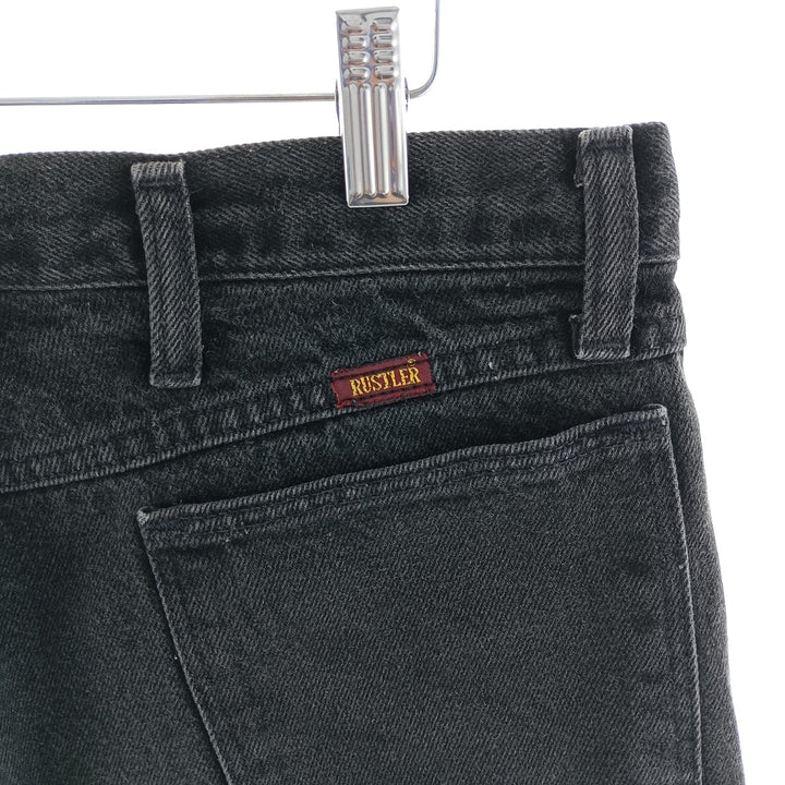 Rustler Black Denim Straight Denim Pants for Men, W34 equivalent unclear black type Vintage Second Hand
