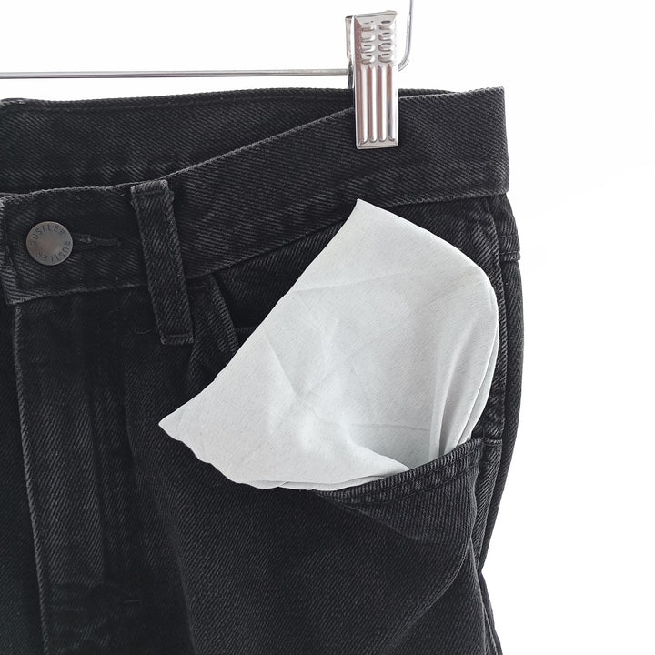 RUSTLER Men's Black Denim Tapered Denim Pants (W30 equivalent) cotton black type Vintage Second Hand