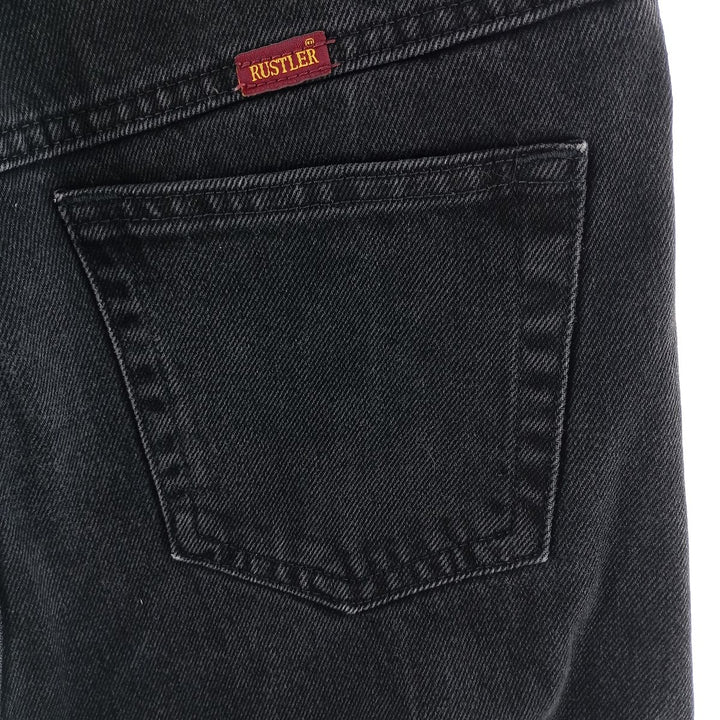 RUSTLER Men's Black Denim Tapered Denim Pants (W30 equivalent) cotton black type Vintage Second Hand