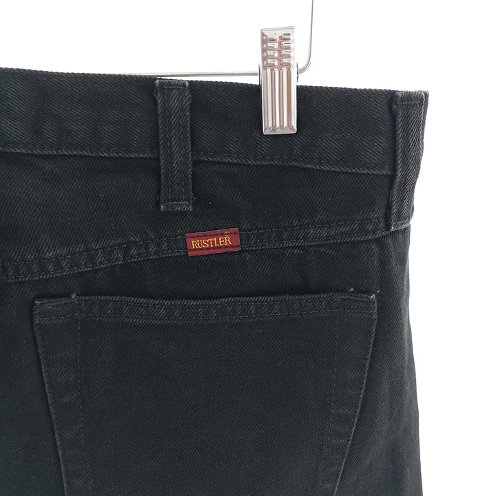 Rustler Black Denim Straight Denim Pants for Men, W34 equivalent cotton black type Vintage Second Hand