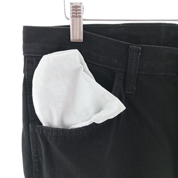 Rustler Black Denim Straight Denim Pants for Men, W34 equivalent cotton black type Vintage Second Hand