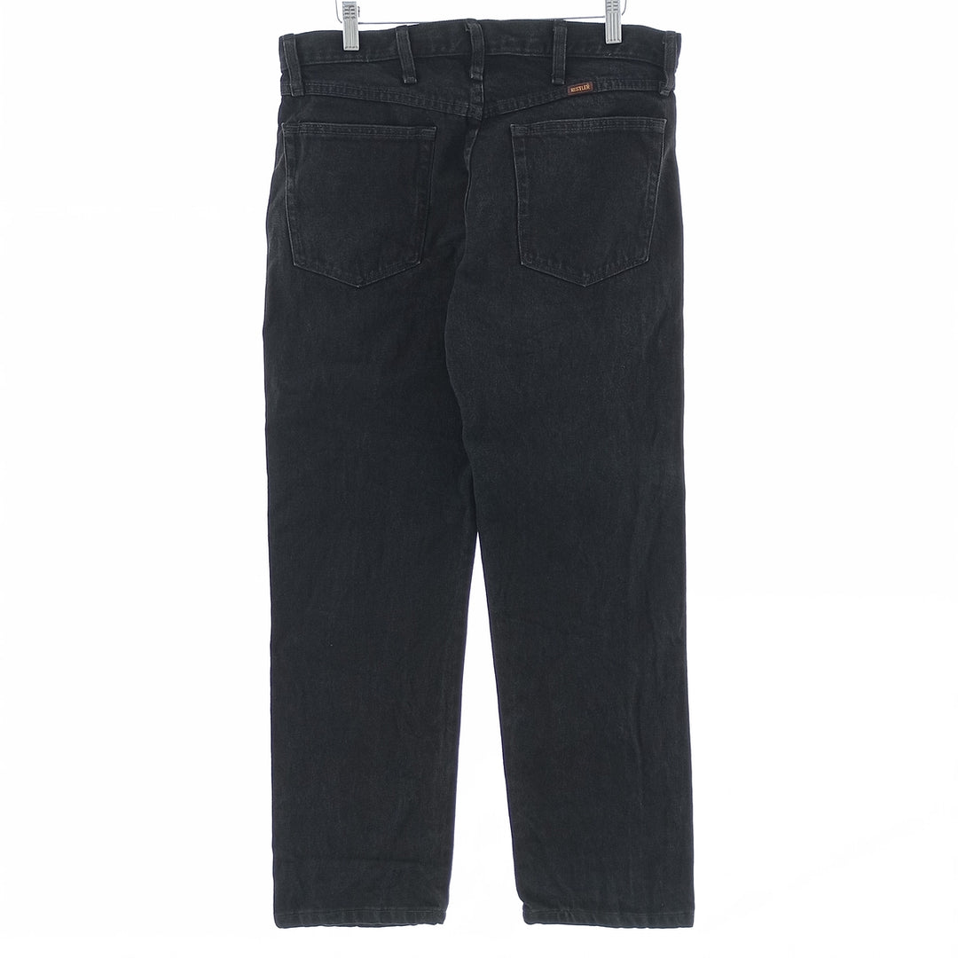 Rustler Black Denim Tapered Denim Pants, Men's Size 34 cotton black type Vintage Second Hand