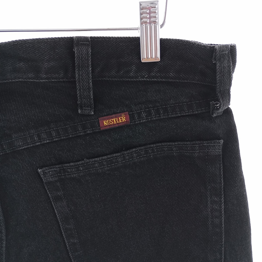 Rustler Black Denim Tapered Denim Pants, Men's Size 34 cotton black type Vintage Second Hand