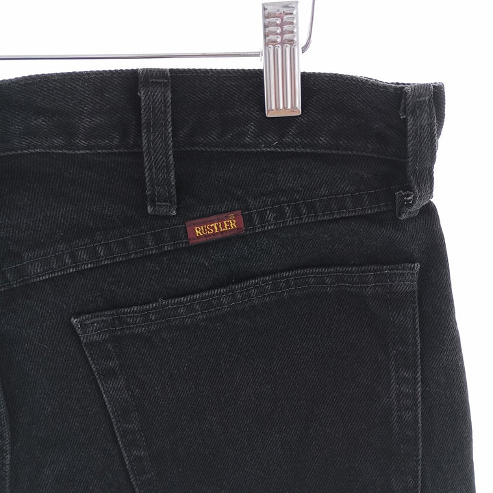 Rustler Black Denim Tapered Denim Pants, Men's Size 34 cotton black type Vintage Second Hand