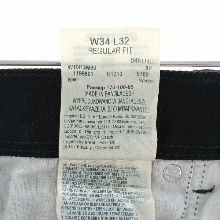 Wrangler REGULAR FIT Black Denim Straight Denim Pants Men's W34 cotton black type Vintage Second Hand