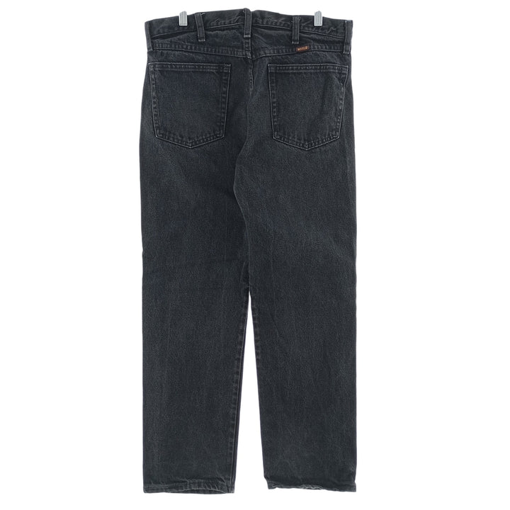 Rustler Black Denim Straight Denim Pants for Men, W34 equivalent cotton black type Vintage Second Hand