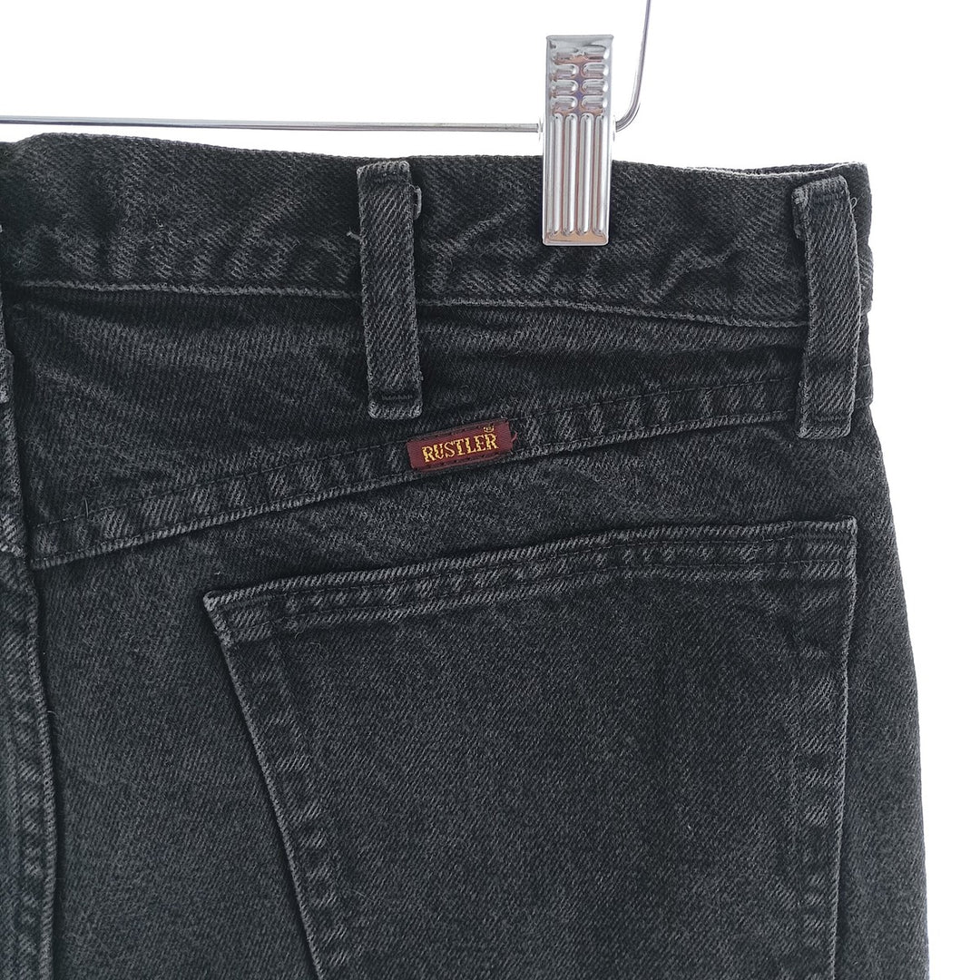 Rustler Black Denim Straight Denim Pants for Men, W34 equivalent cotton black type Vintage Second Hand