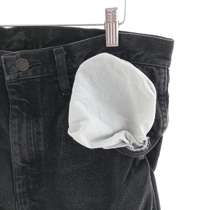 Rustler Black Denim Straight Denim Pants for Men, W34 equivalent cotton black type Vintage Second Hand