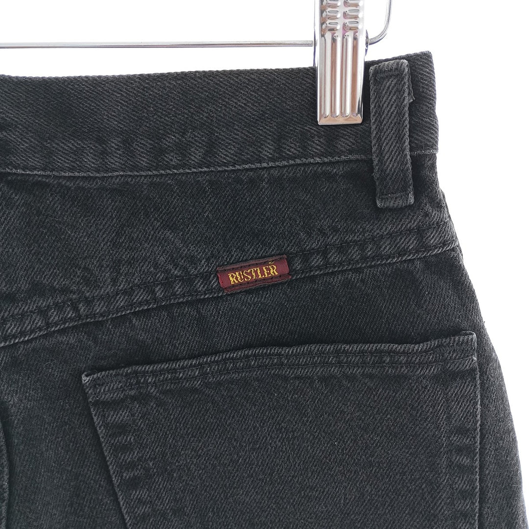 RUSTLER Black Denim Tapered Denim Pants, Women's Size M (W26) unclear black type Vintage Second Hand
