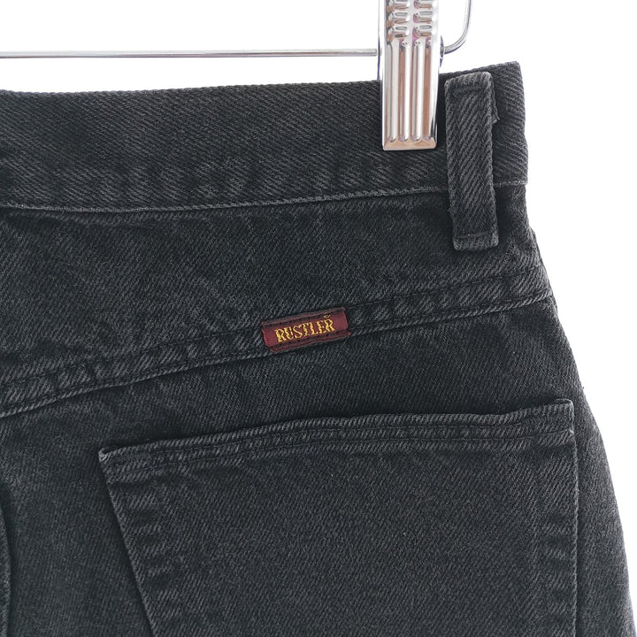 RUSTLER Black Denim Tapered Denim Pants, Women's Size M (W26) unclear black type Vintage Second Hand