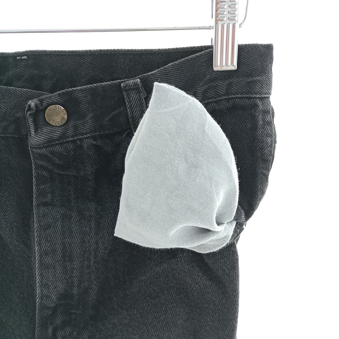 RUSTLER Black Denim Tapered Denim Pants, Women's Size M (W26) unclear black type Vintage Second Hand