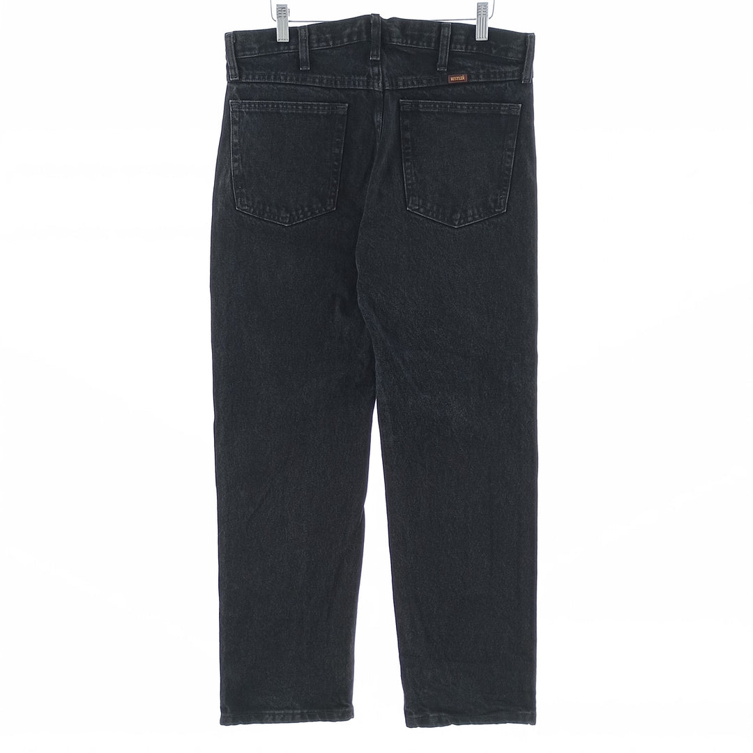 Rustler Black Denim Tapered Denim Pants, Men's Size 34 cotton black type Vintage Second Hand