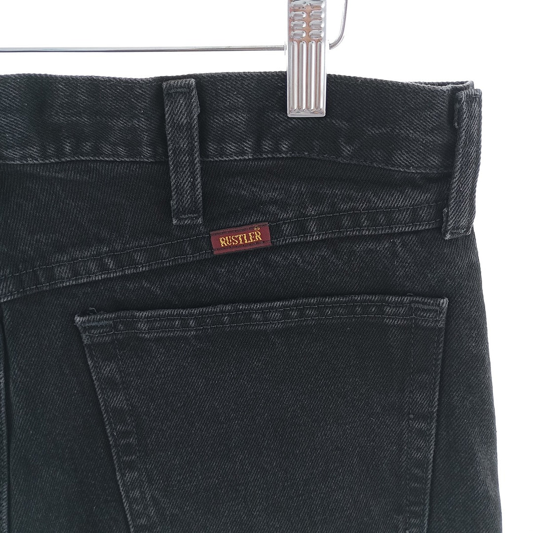Rustler Black Denim Tapered Denim Pants, Men's Size 34 cotton black type Vintage Second Hand