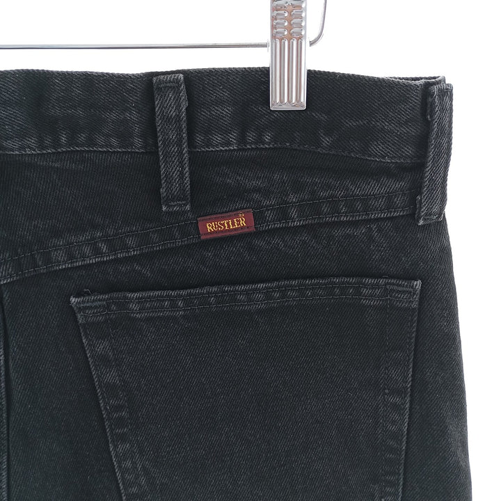 Rustler Black Denim Tapered Denim Pants, Men's Size 34 cotton black type Vintage Second Hand