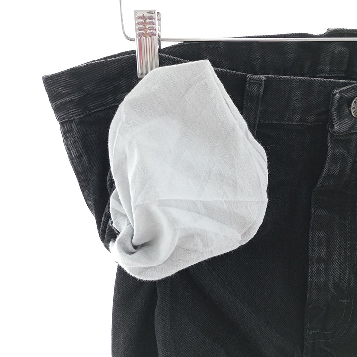 Rustler Black Denim Tapered Denim Pants, Men's Size 34 cotton black type Vintage Second Hand