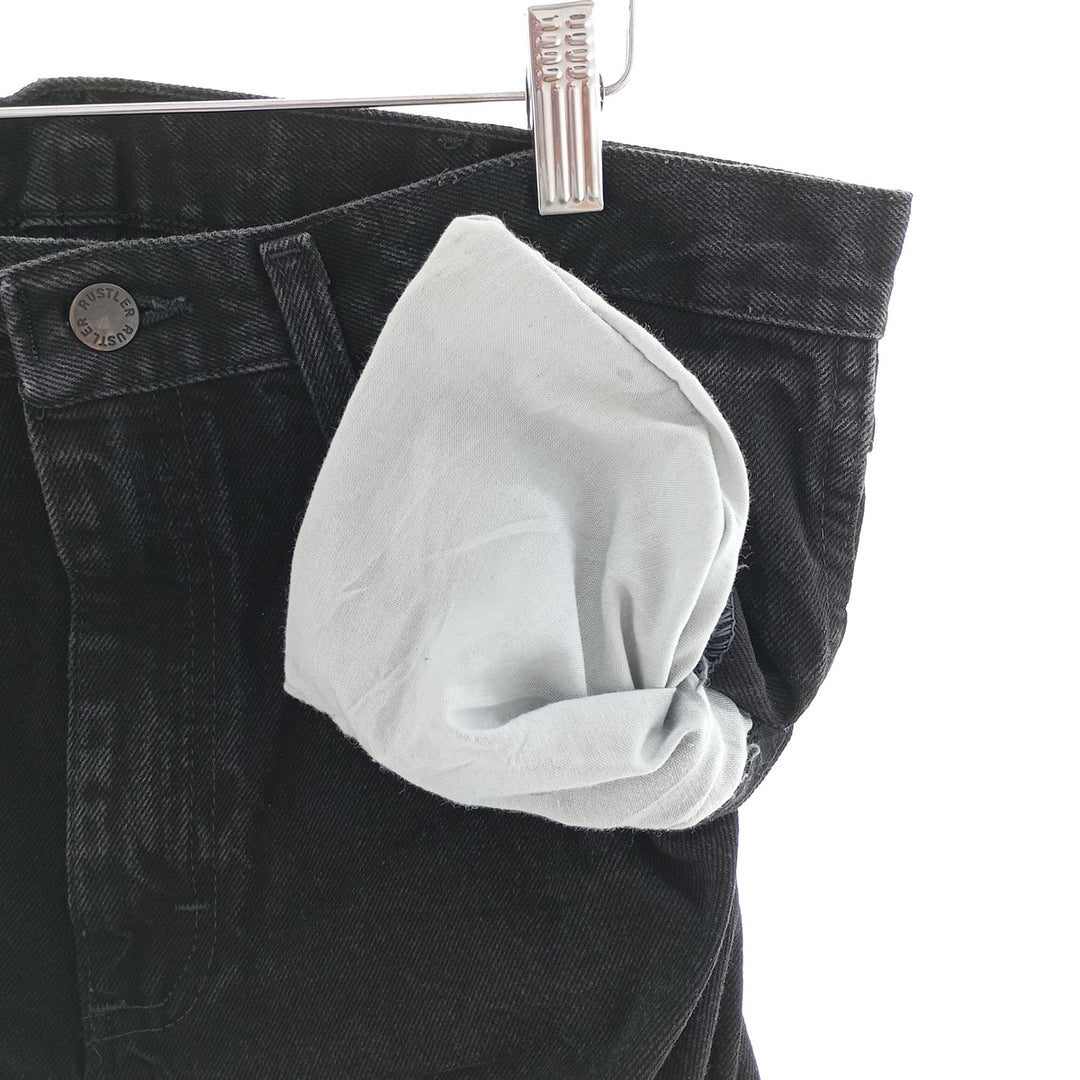 Rustler Black Denim Tapered Denim Pants, Men's Size 34 cotton black type Vintage Second Hand