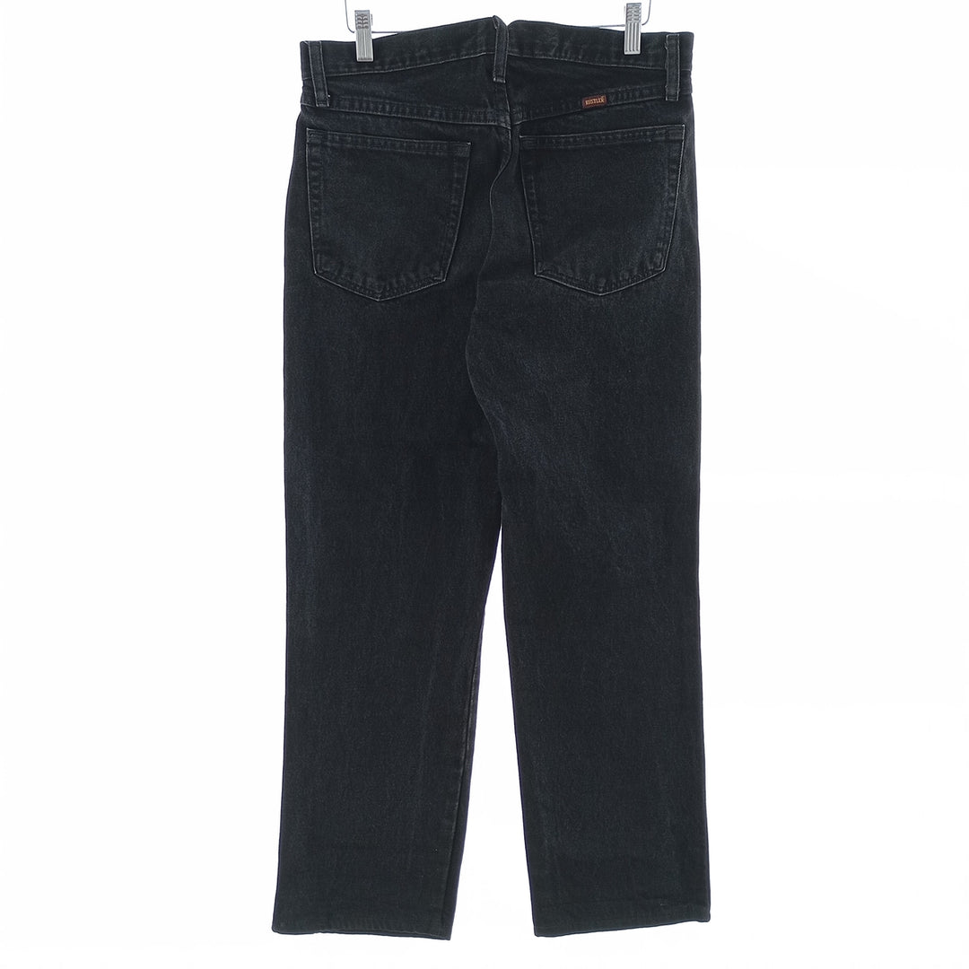 Rustler Black Denim Straight Denim Pants for Men, W31 equivalent cotton black type Vintage Second Hand