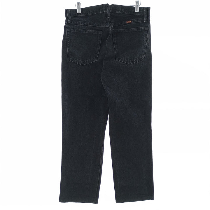 Rustler Black Denim Straight Denim Pants for Men, W31 equivalent cotton black type Vintage Second Hand