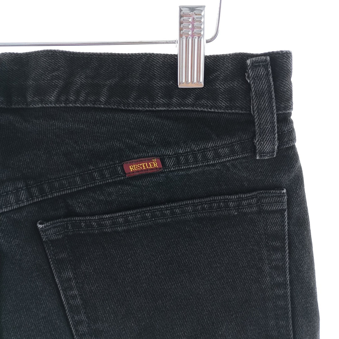 Rustler Black Denim Straight Denim Pants for Men, W31 equivalent cotton black type Vintage Second Hand