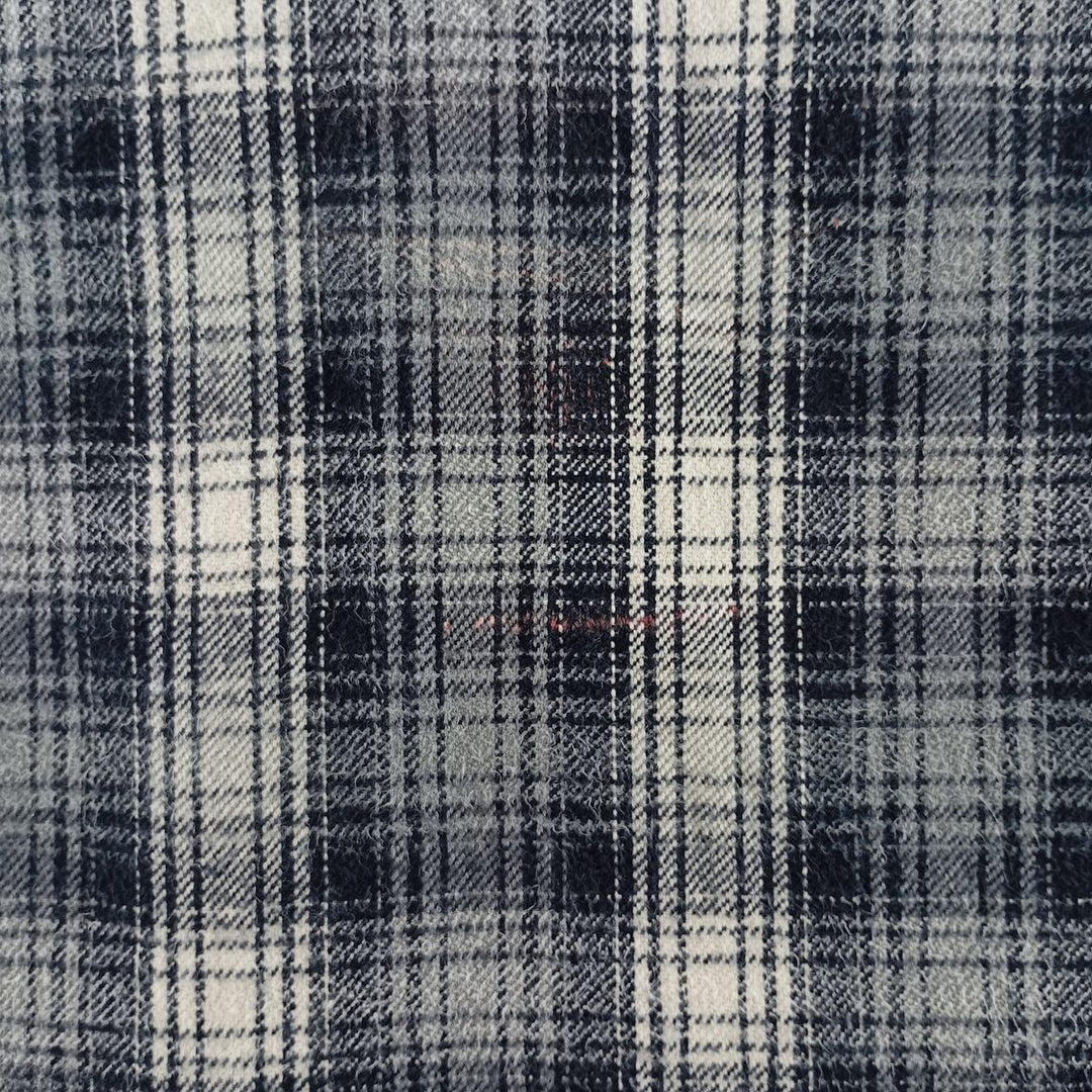 00'S Long Sleeve Flannel Check Shirt, Men's Size XL cotton navy blue type Vintage Second Hand