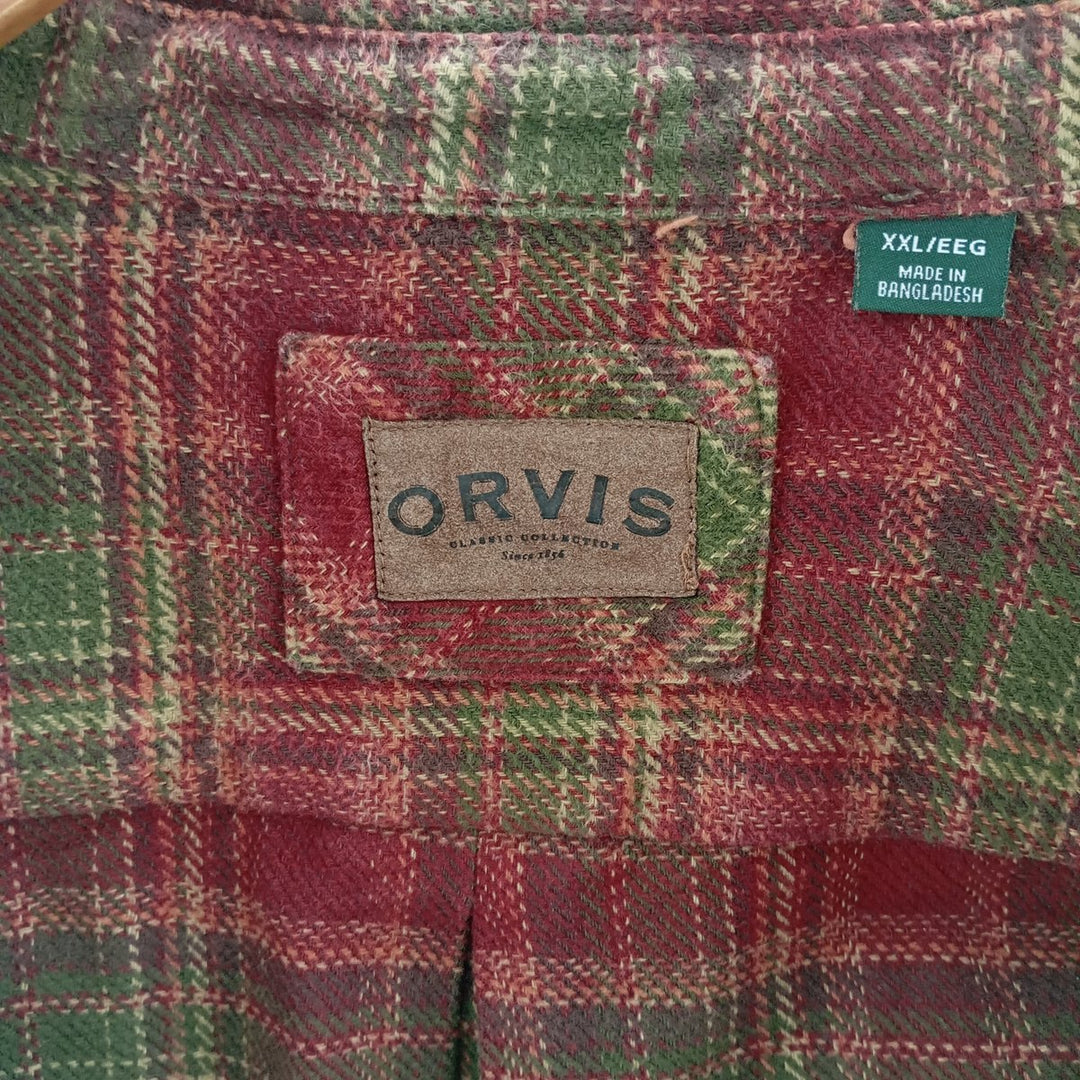 ORVIS Long Sleeve Heavy Flannel Check Shirt Men's XXL / eaa404838