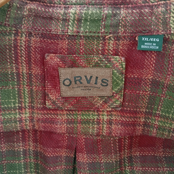 ORVIS Long Sleeve Heavy Flannel Check Shirt Men's XXL / eaa404838