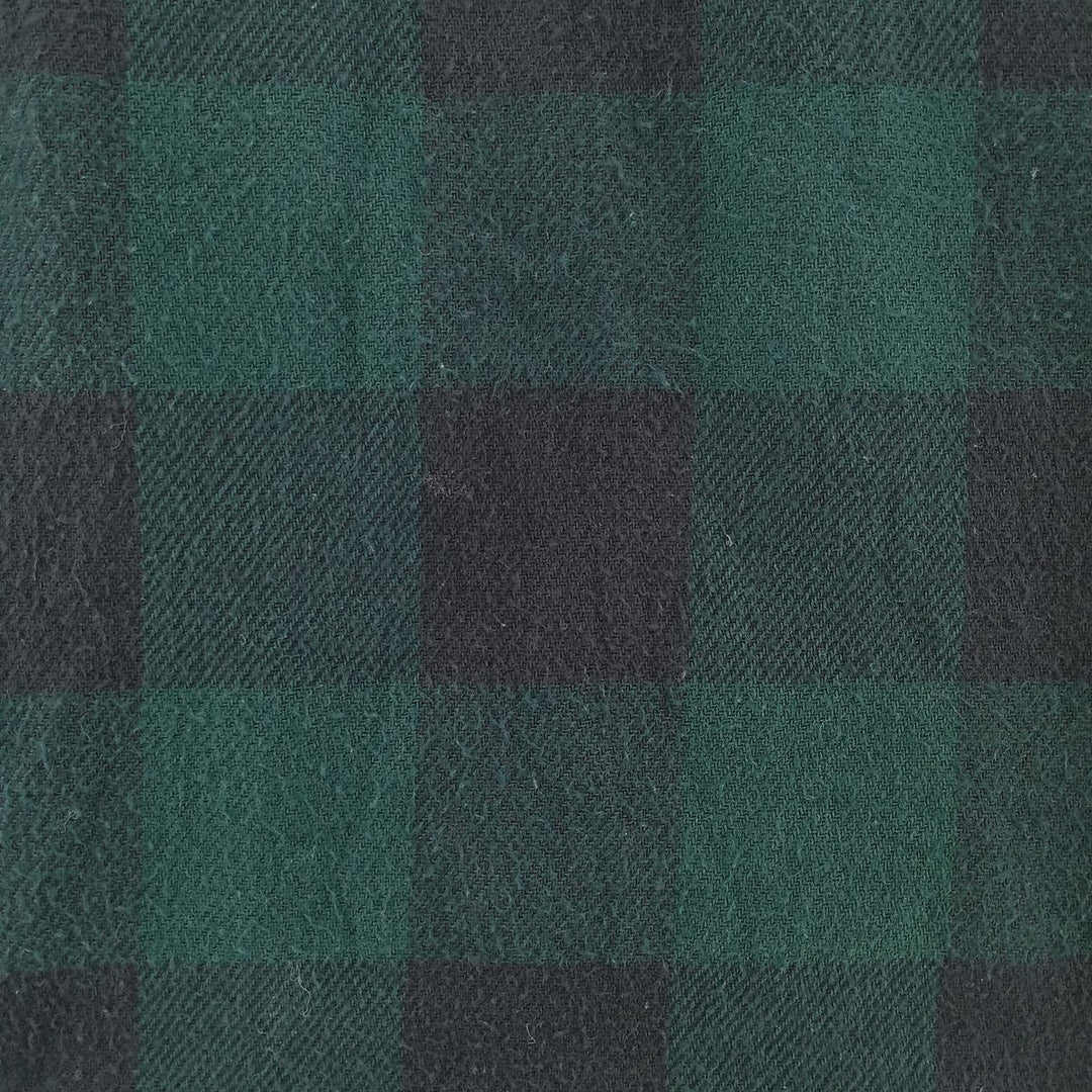 HICKORY SHIRT Buffalo Check Half-Zip Long Sleeve Flannel Check Shirt, Men's Size Medium cotton green type Vintage Second Hand