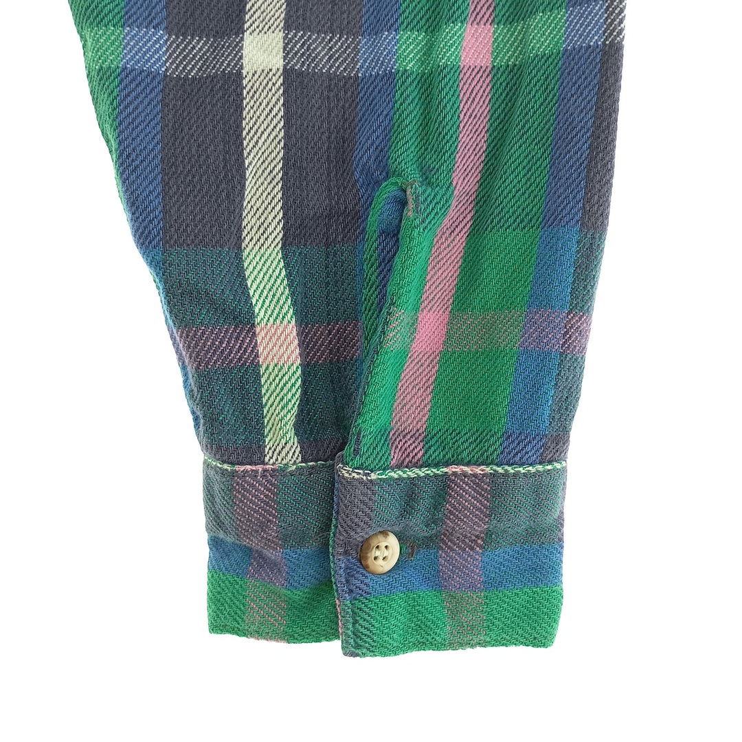 70'S Five Brother Long Sleeve Flannel Check Shirt Made in USA Men's L Size Vintage /eaa404846