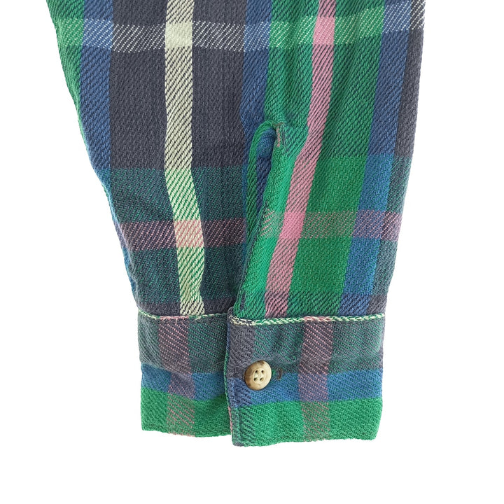 70'S Five Brother Long Sleeve Flannel Check Shirt Made in USA Men's L Size Vintage /eaa404846