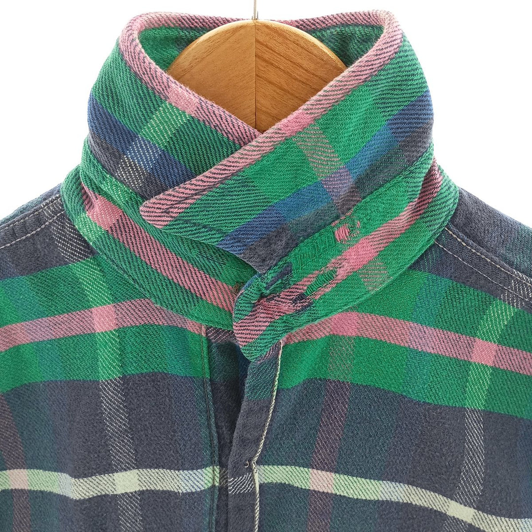 70'S Five Brother Long Sleeve Flannel Check Shirt Made in USA Men's L Size Vintage /eaa404846