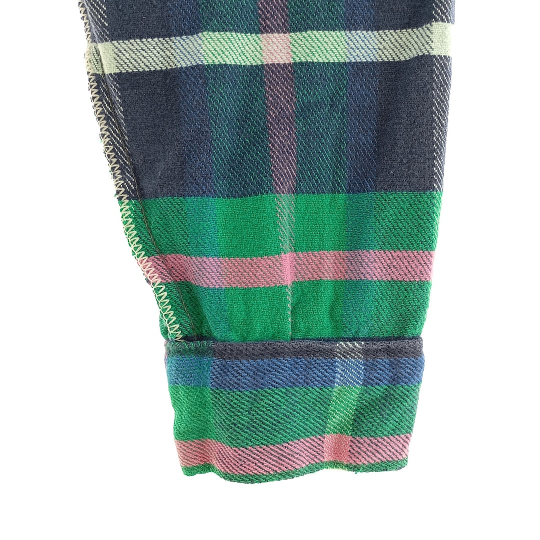 70'S Five Brother Long Sleeve Flannel Check Shirt Made in USA Men's L Size Vintage /eaa404846