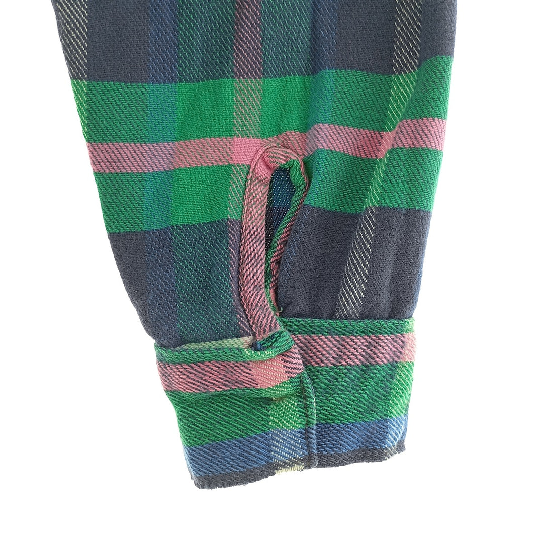 70'S Five Brother Long Sleeve Flannel Check Shirt Made in USA Men's L Size Vintage /eaa404846