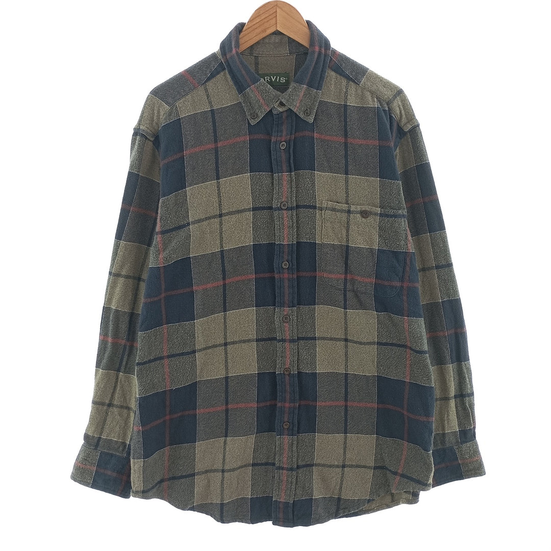 ORVIS Long Sleeve Button Down Flannel Check Shirt Men's Size L /eaa404848