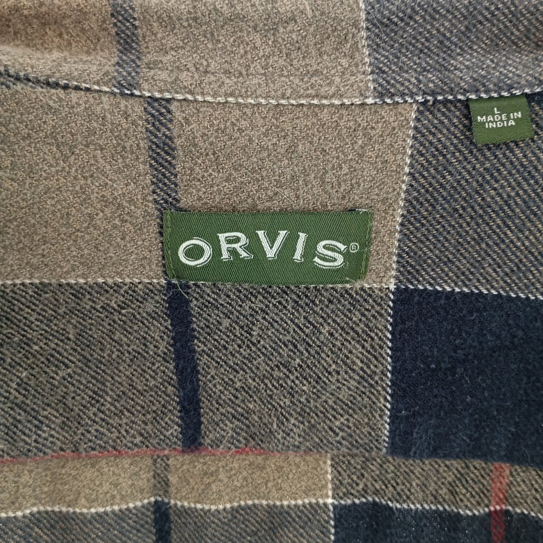 ORVIS Long Sleeve Button Down Flannel Check Shirt Men's Size L /eaa404848