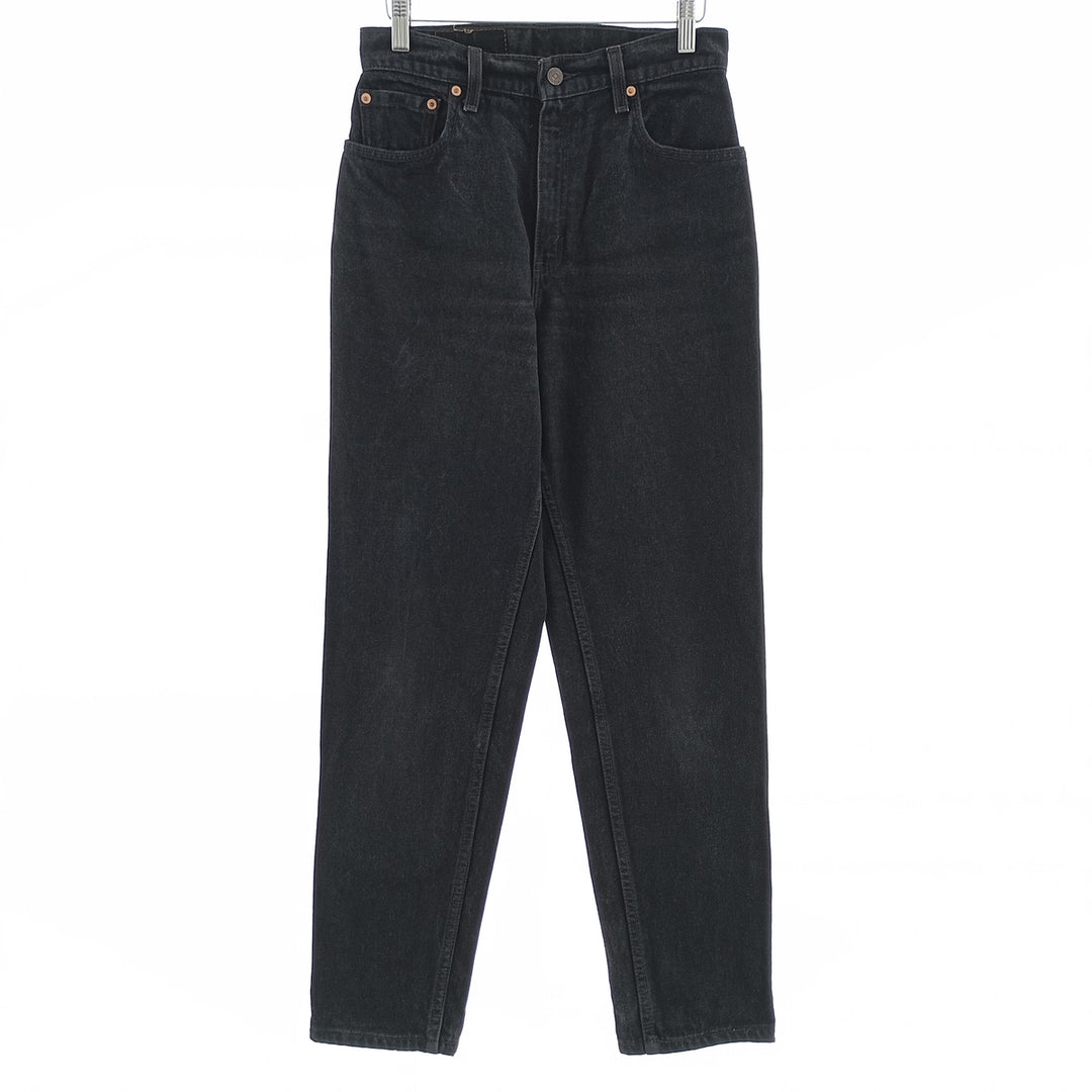 90'S Levi's 550 Relaxed Fit Tapered Leg Black Denim Tapered Denim Pants Made in USA Women's L (w28) cotton black type Vintage Second Hand