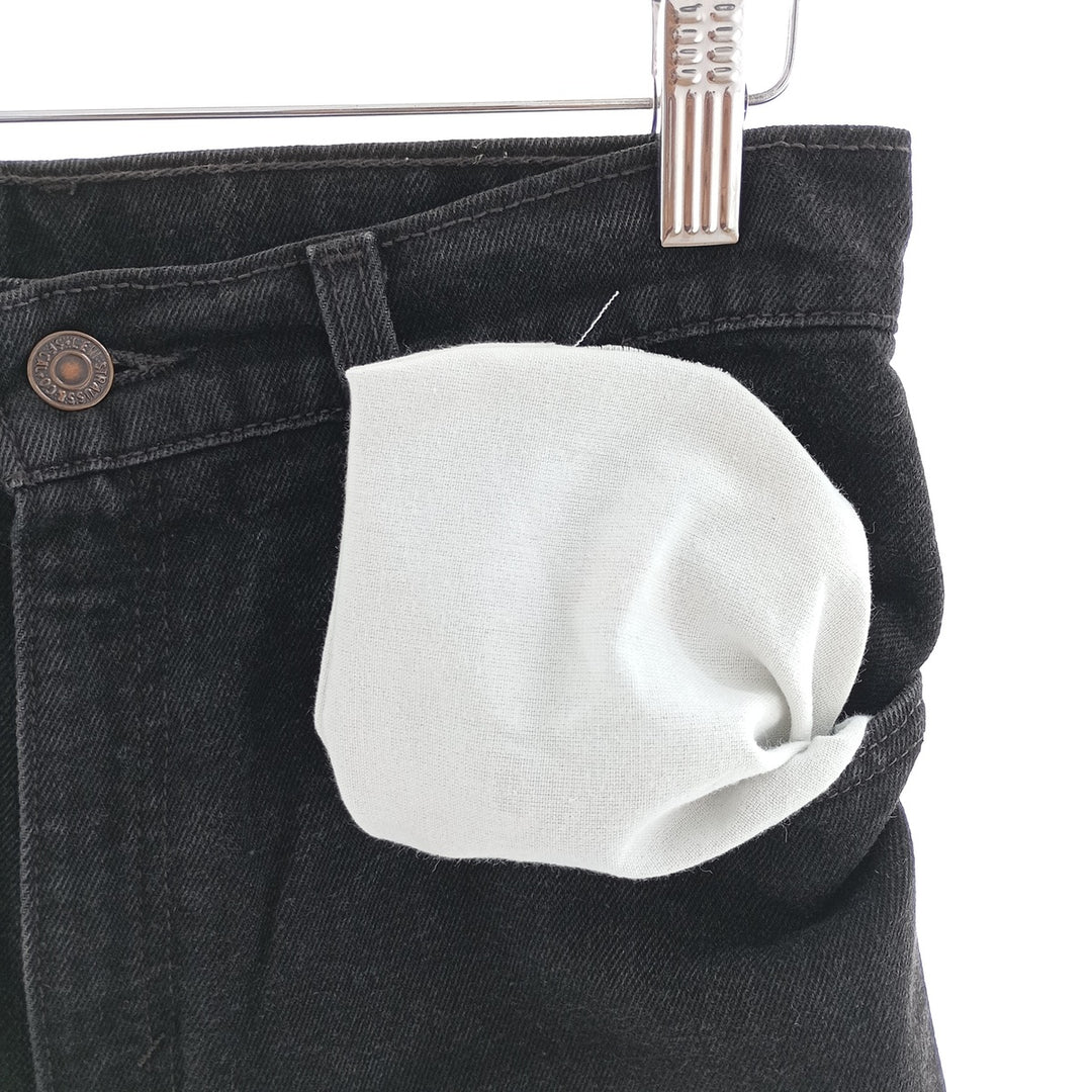 90'S Levi's 550 Relaxed Fit Tapered Leg Black Denim Tapered Denim Pants Made in USA Women's L (w28) cotton black type Vintage Second Hand
