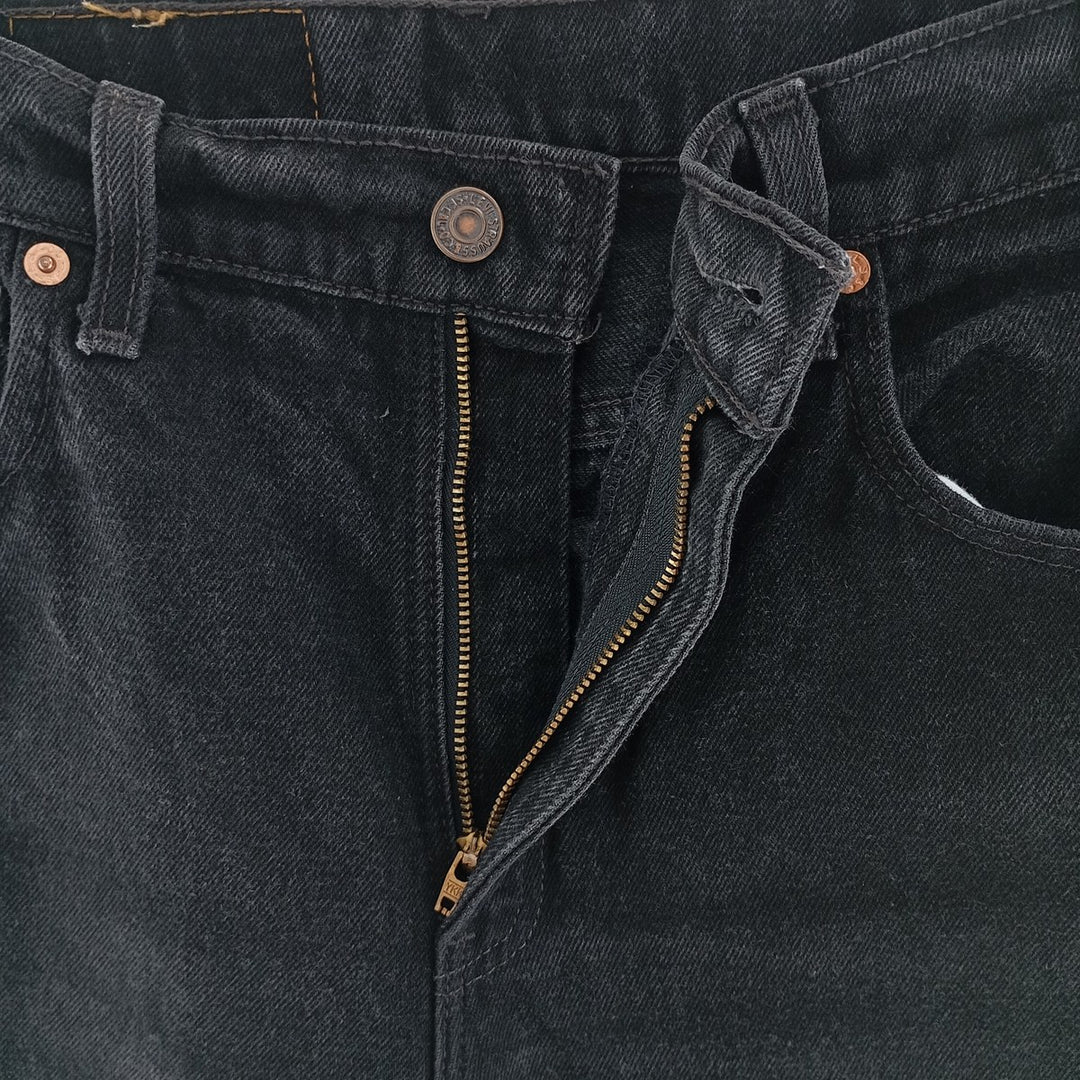 90'S Levi's 550 Relaxed Fit Tapered Leg Black Denim Tapered Denim Pants Made in USA Women's L (w28) cotton black type Vintage Second Hand