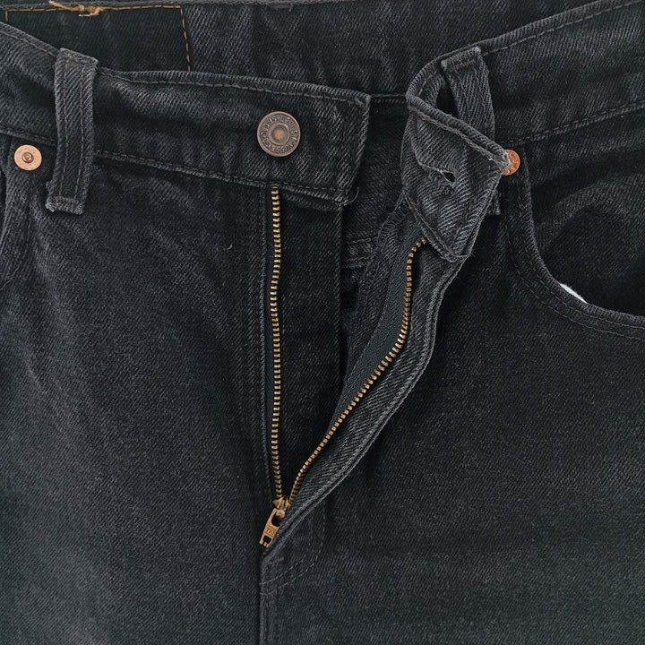 90'S Levi's 550 Relaxed Fit Tapered Leg Black Denim Tapered Denim Pants Made in USA Women's L (w28) cotton black type Vintage Second Hand