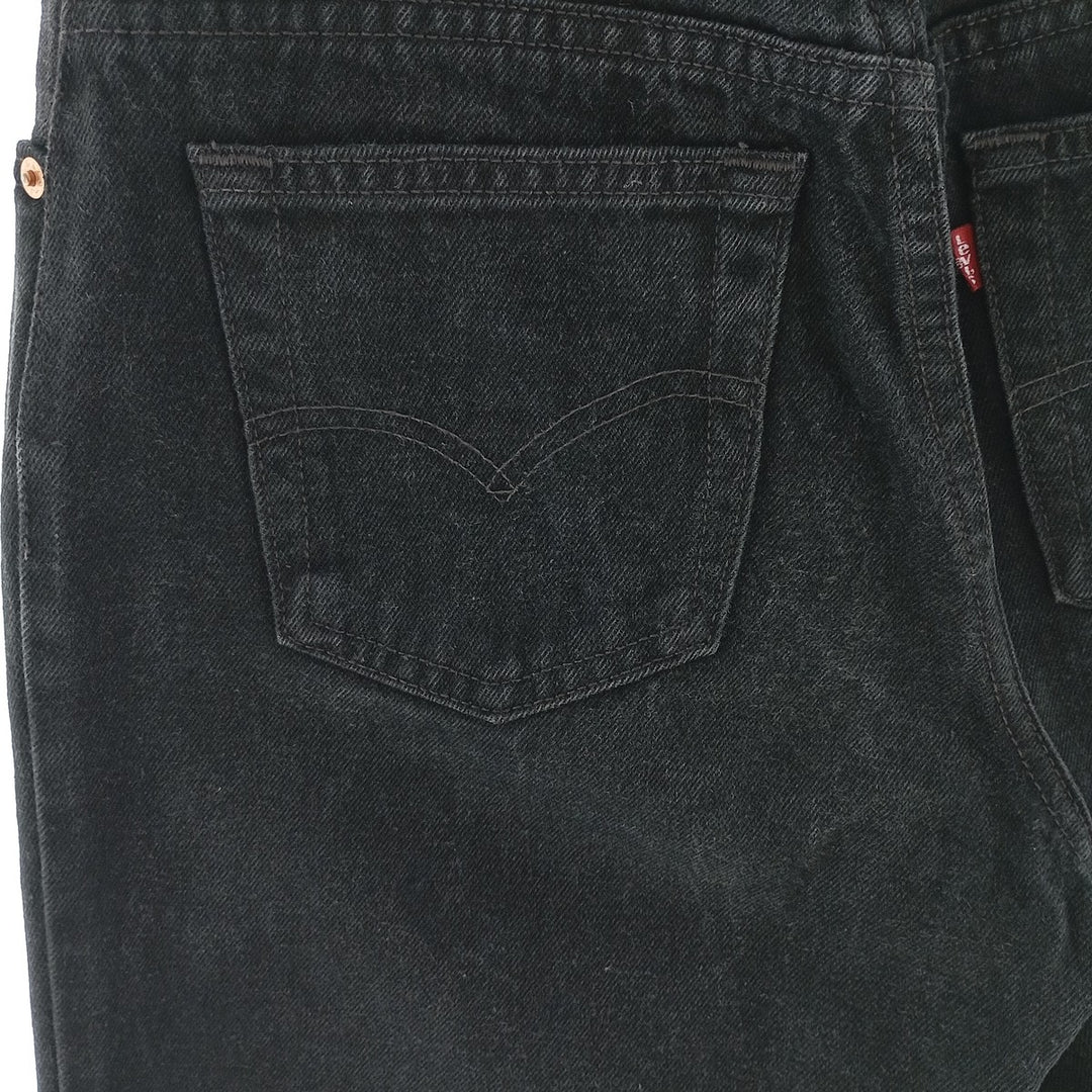 90'S Levi's 550 Relaxed Fit Tapered Leg Black Denim Tapered Denim Pants Made in USA Women's L (w28) cotton black type Vintage Second Hand