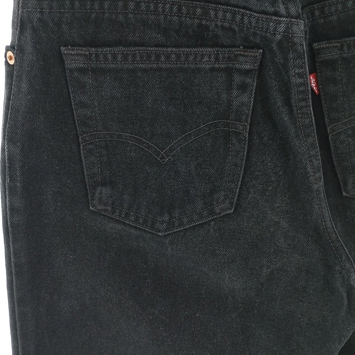 90'S Levi's 550 Relaxed Fit Tapered Leg Black Denim Tapered Denim Pants Made in USA Women's L (w28) cotton black type Vintage Second Hand