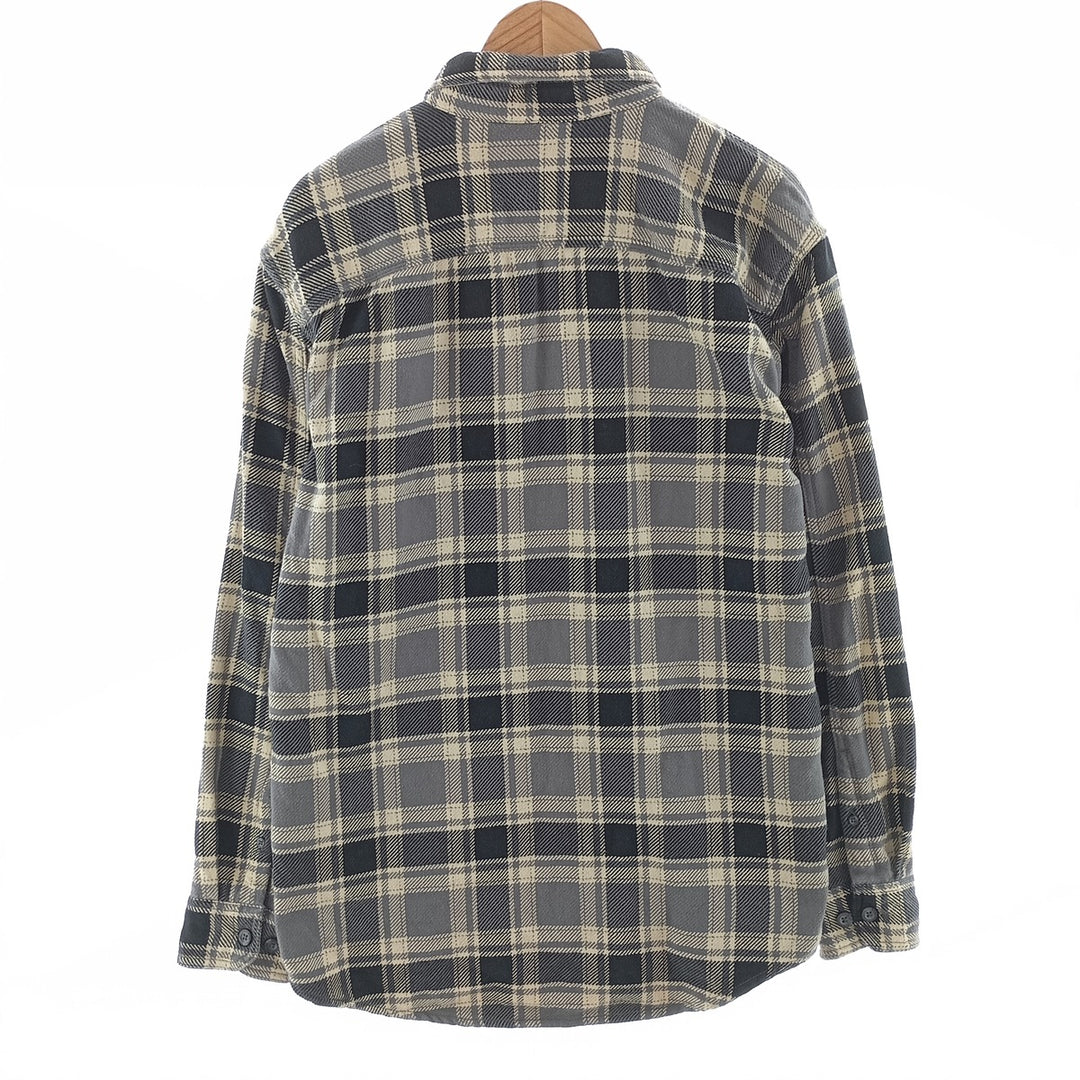 GHBass Long Sleeve Heavy Flannel Check Shirt, Men's Size L cotton ivory Vintage Second Hand