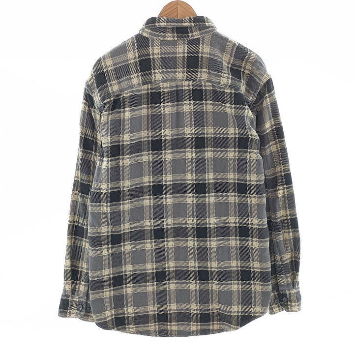 GHBass Long Sleeve Heavy Flannel Check Shirt, Men's Size L cotton ivory Vintage Second Hand