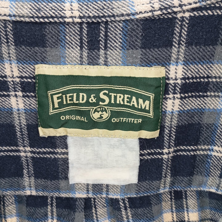 Field and Stream Long Sleeve Flannel Check Shirt, Men's XL unclear blue type Vintage Second Hand
