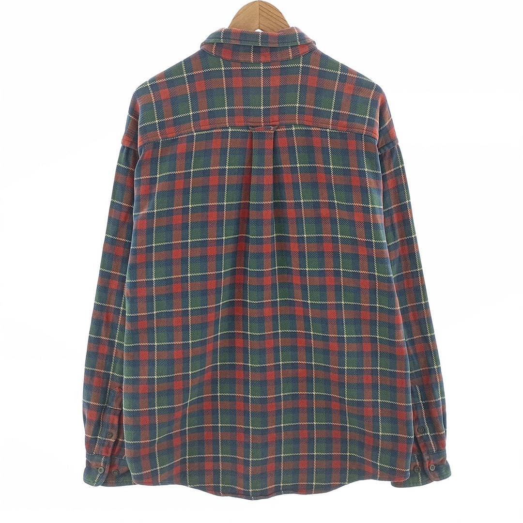 Eddie Bauer Men's Long Sleeve Heavy Flannel Check Shirt, Size XL cotton red type Vintage Second Hand