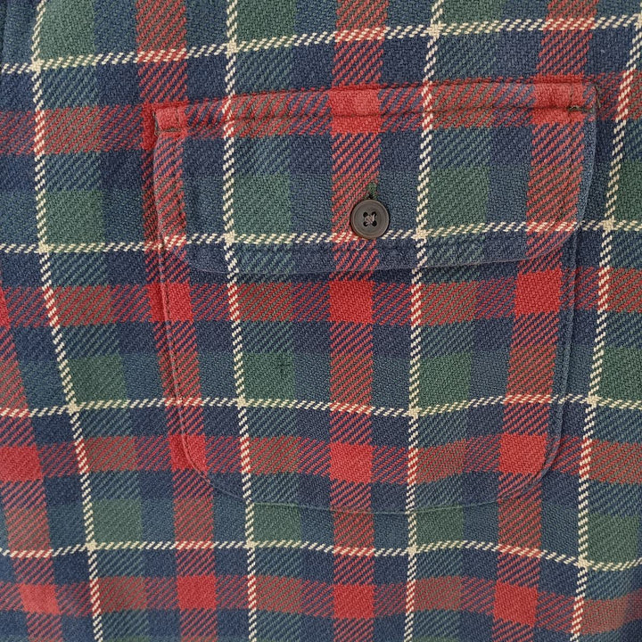Eddie Bauer Men's Long Sleeve Heavy Flannel Check Shirt, Size XL cotton red type Vintage Second Hand