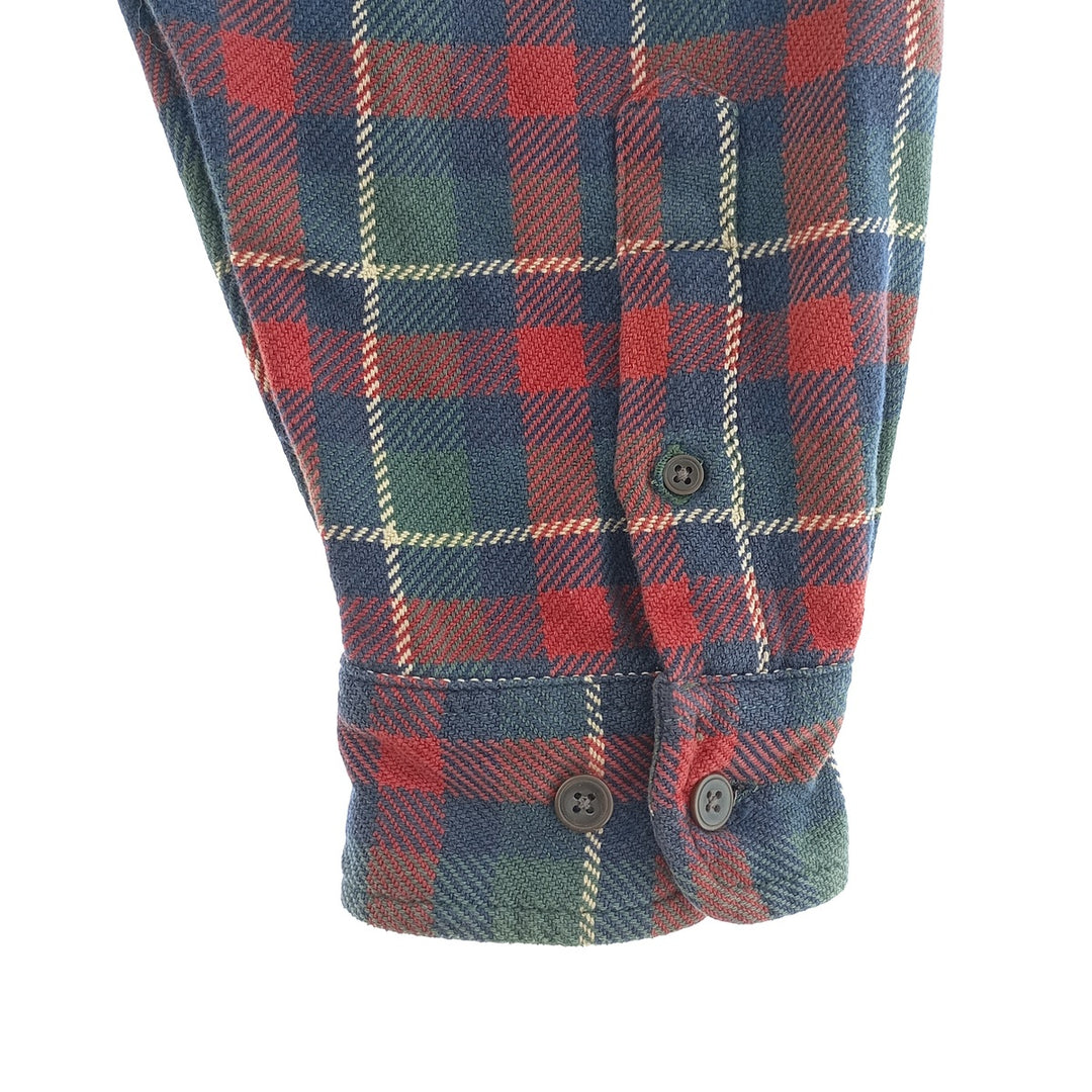 Eddie Bauer Men's Long Sleeve Heavy Flannel Check Shirt, Size XL cotton red type Vintage Second Hand